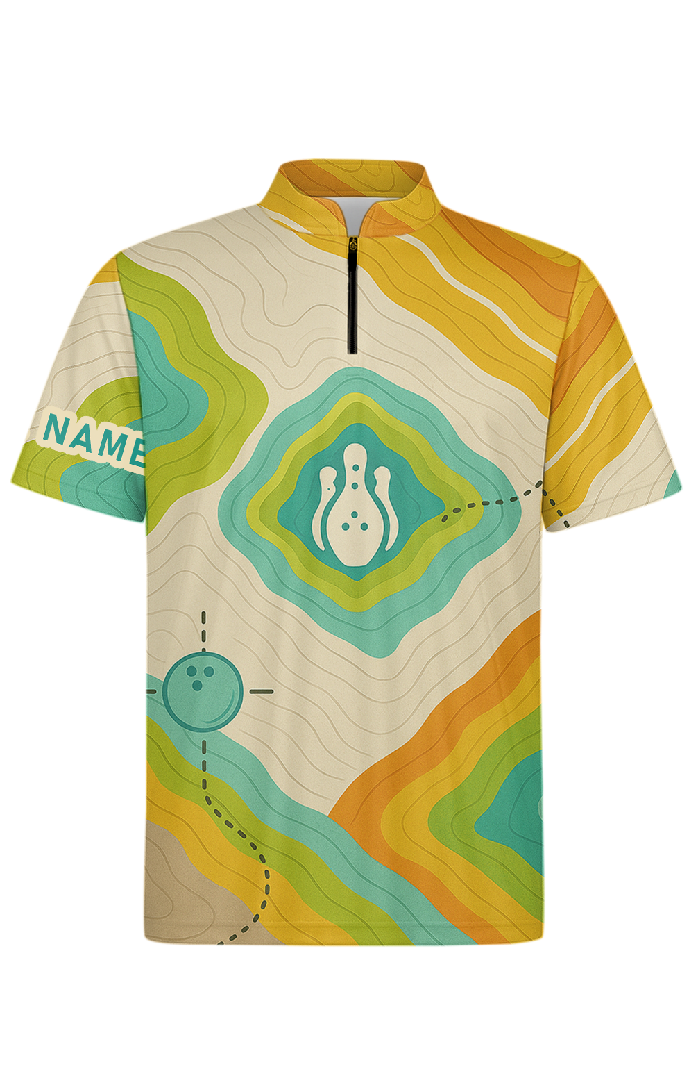 Vintage Contour Map Trail Bowling Jersey