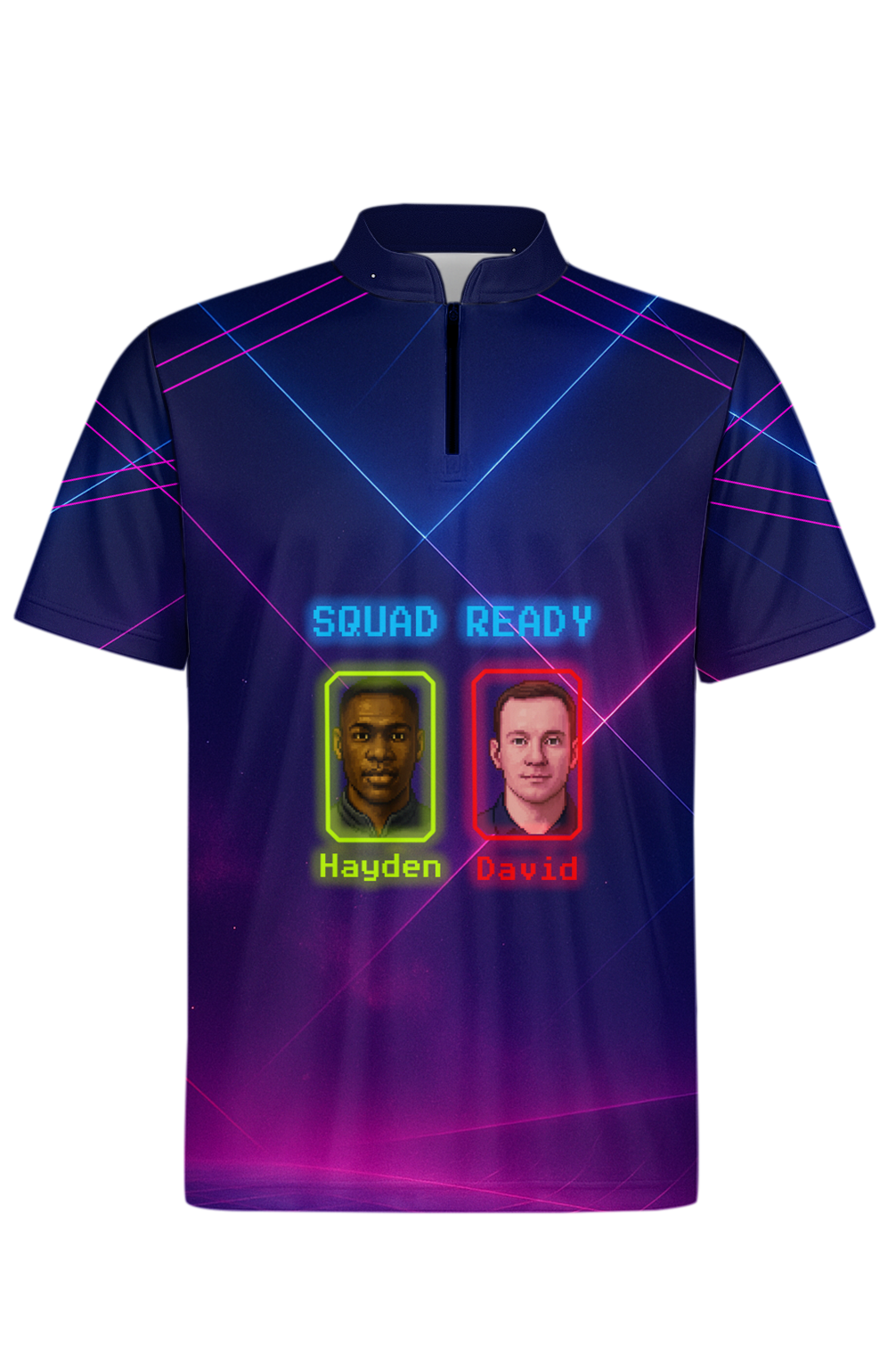 Futuristic Neon Grid Player Bowling Jersey