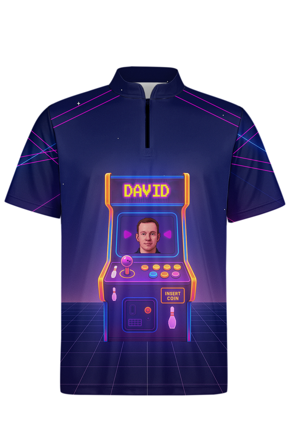 Neon Arcade Gaming Cabinet Bowling Jersey