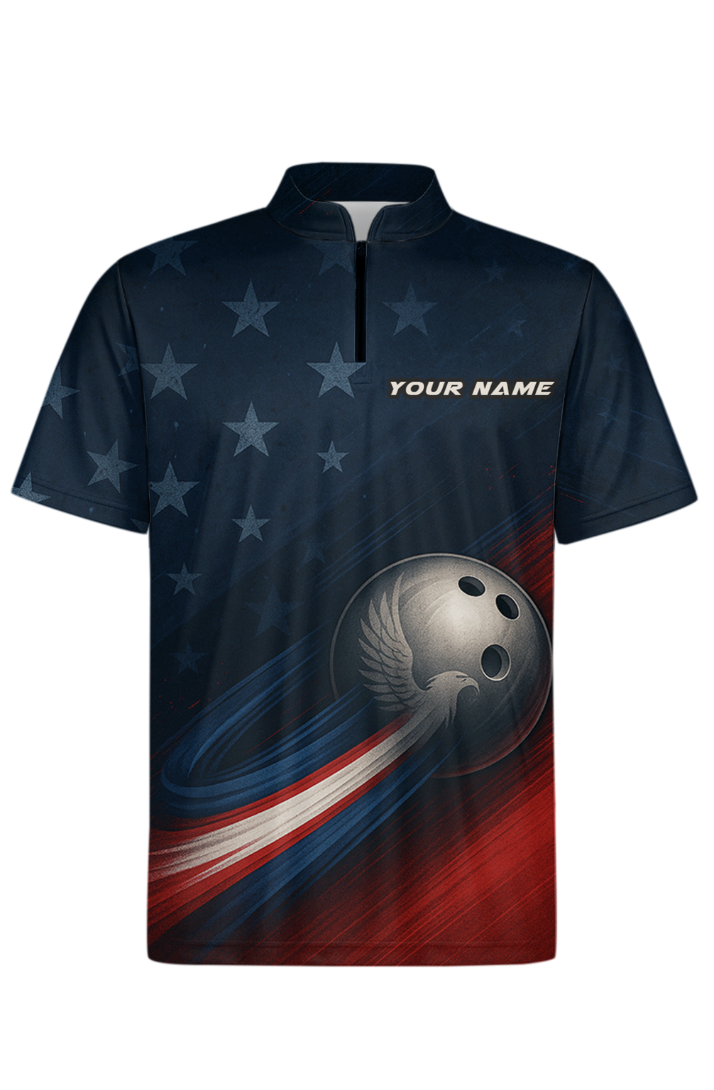 Stars Stripes Patriotic Eagle Bowling Jersey