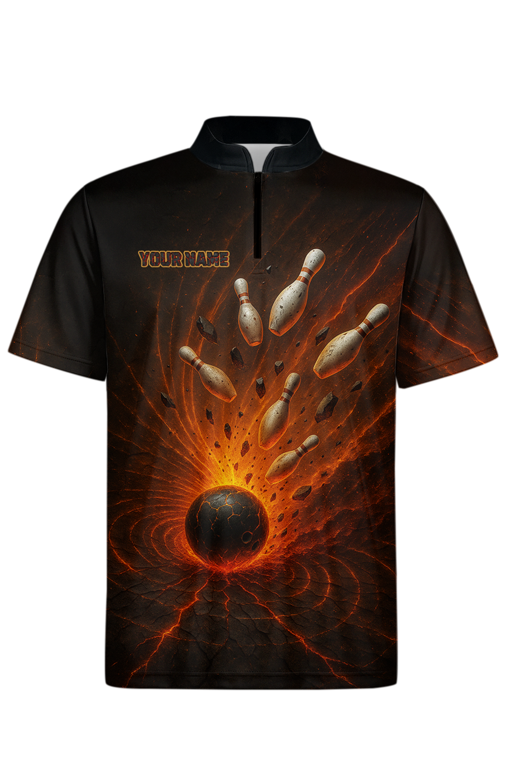 Fiery Impact Lava Explosion Bowling Jersey