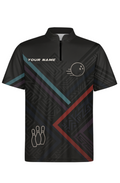 Modern Geometric Angular Stripes Bowling Jersey