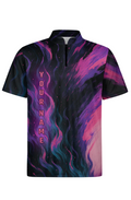 Energetic Purple Swirls Abstract Bowling Jersey