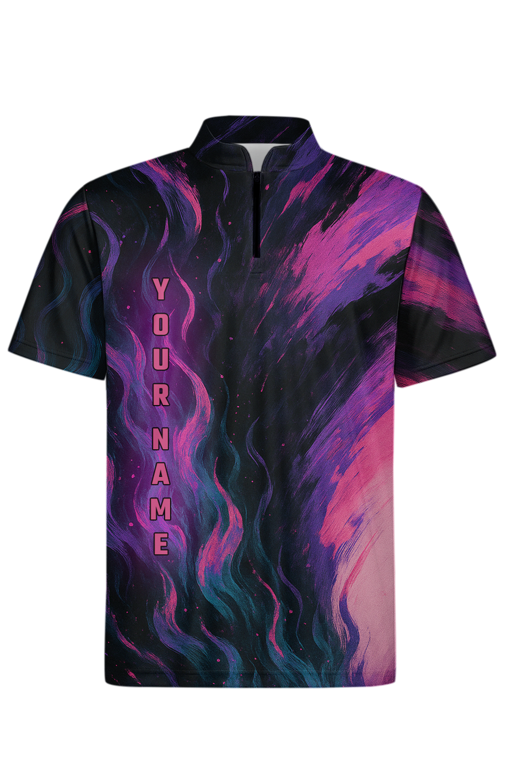 Energetic Purple Swirls Abstract Bowling Jersey