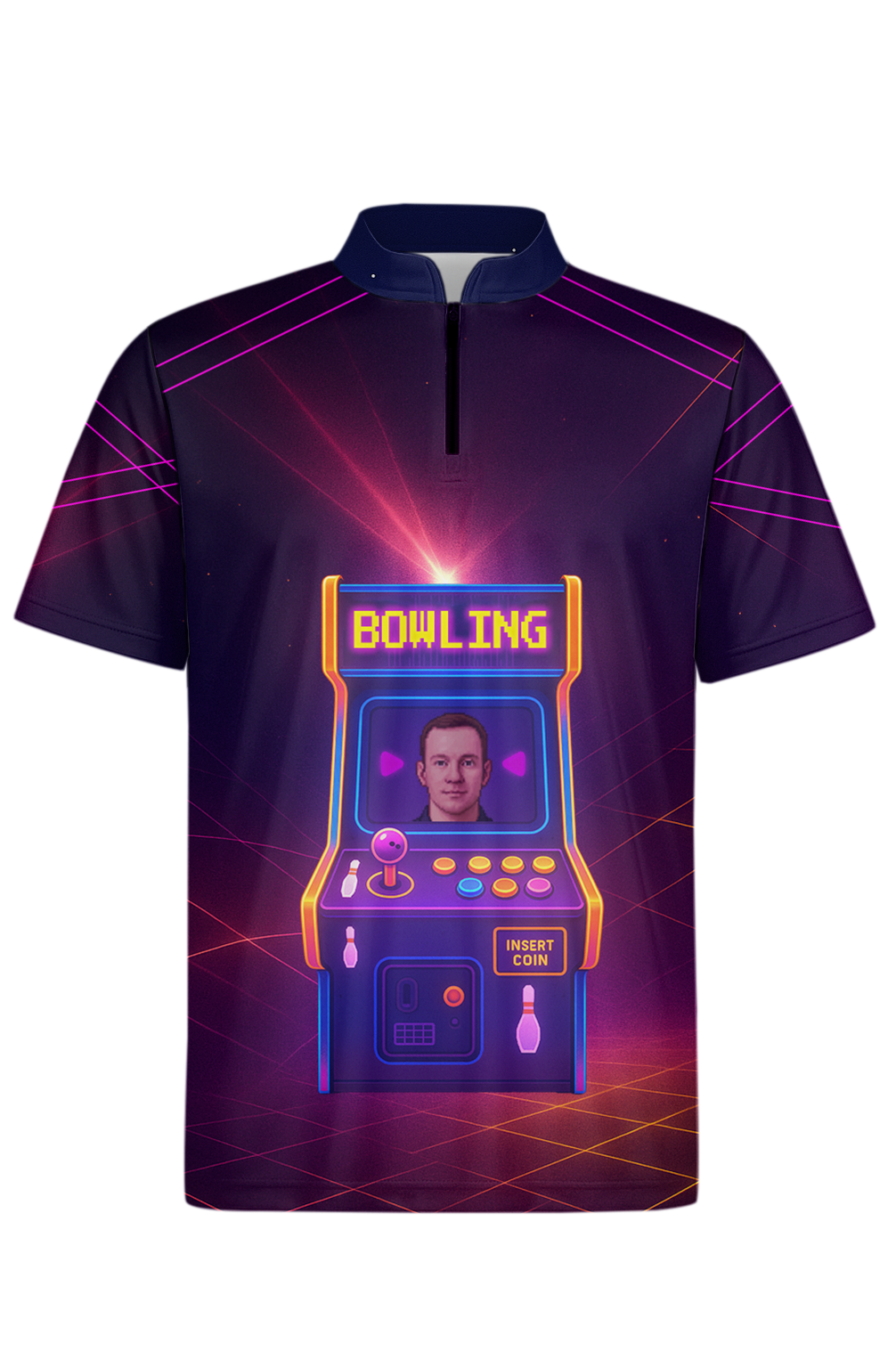 Exploding Neon Arcade Machine Bowling Jersey