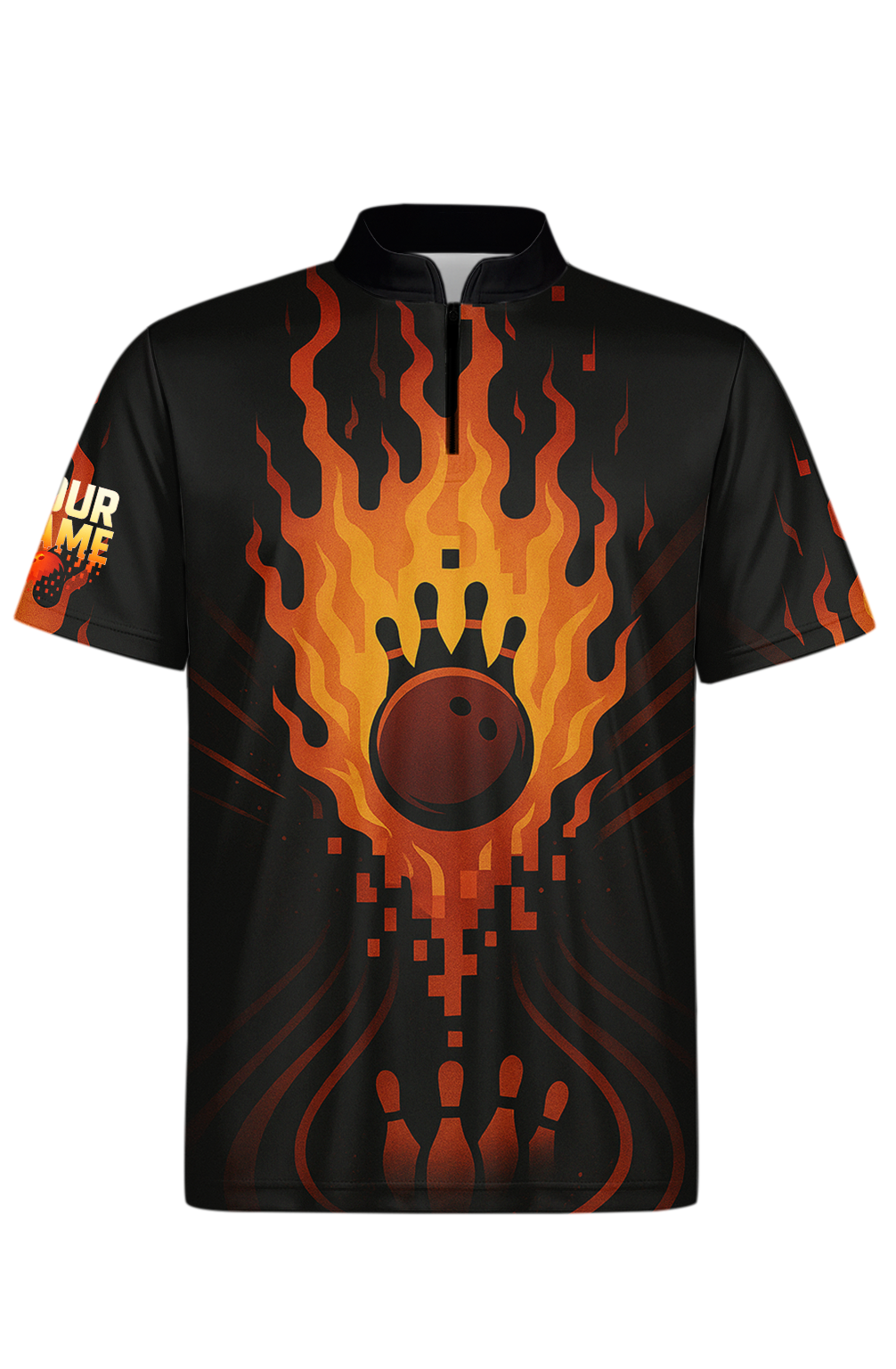 Fiery Flames Pixel Energy Bowling Jersey