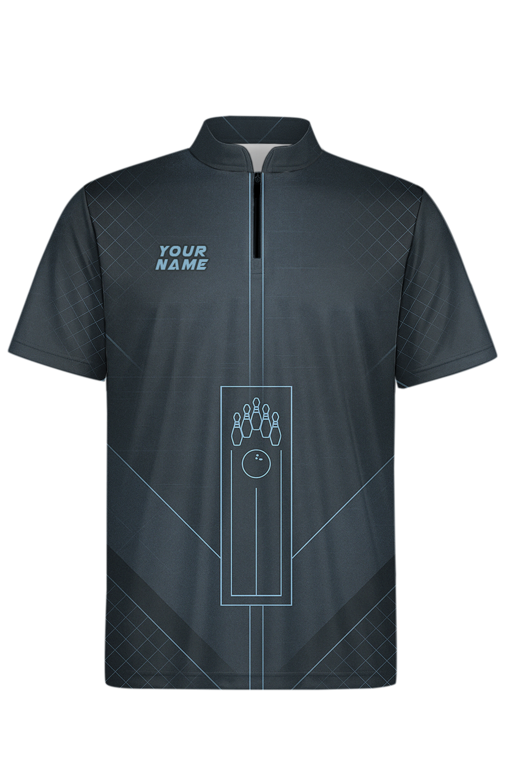 Minimalist Lane Diagram Grid Bowling Jersey