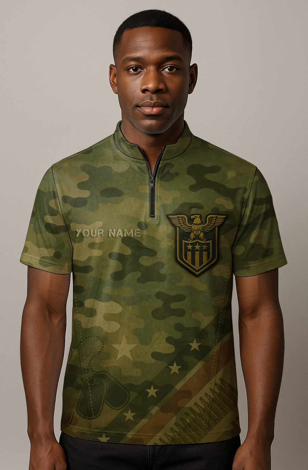 Military Camouflage Tactical Force Bowling Jersey
