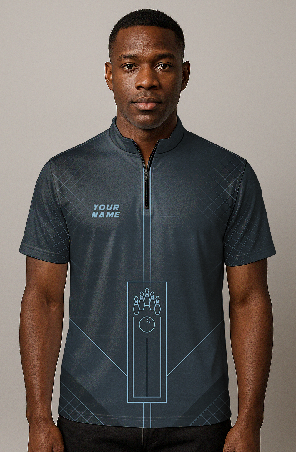 Minimalist Lane Diagram Grid Bowling Jersey
