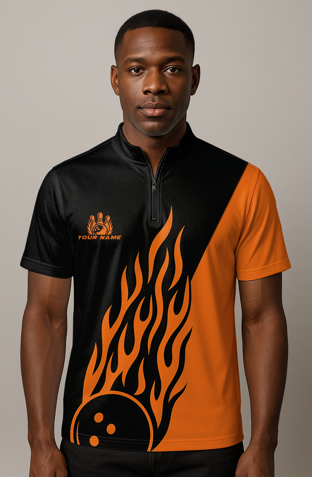 Fiery Flames Diagonal Split Bowling Jersey