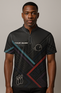 Modern Geometric Angular Stripes Bowling Jersey