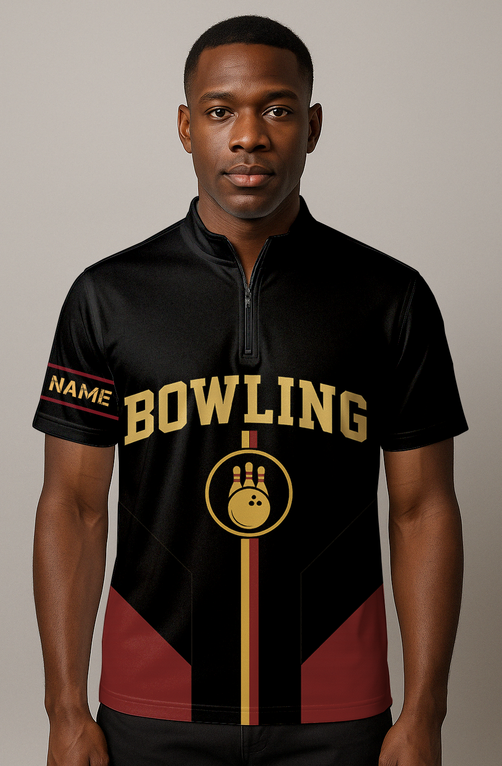 Geometric Color Panel Stripes Bowling Jersey