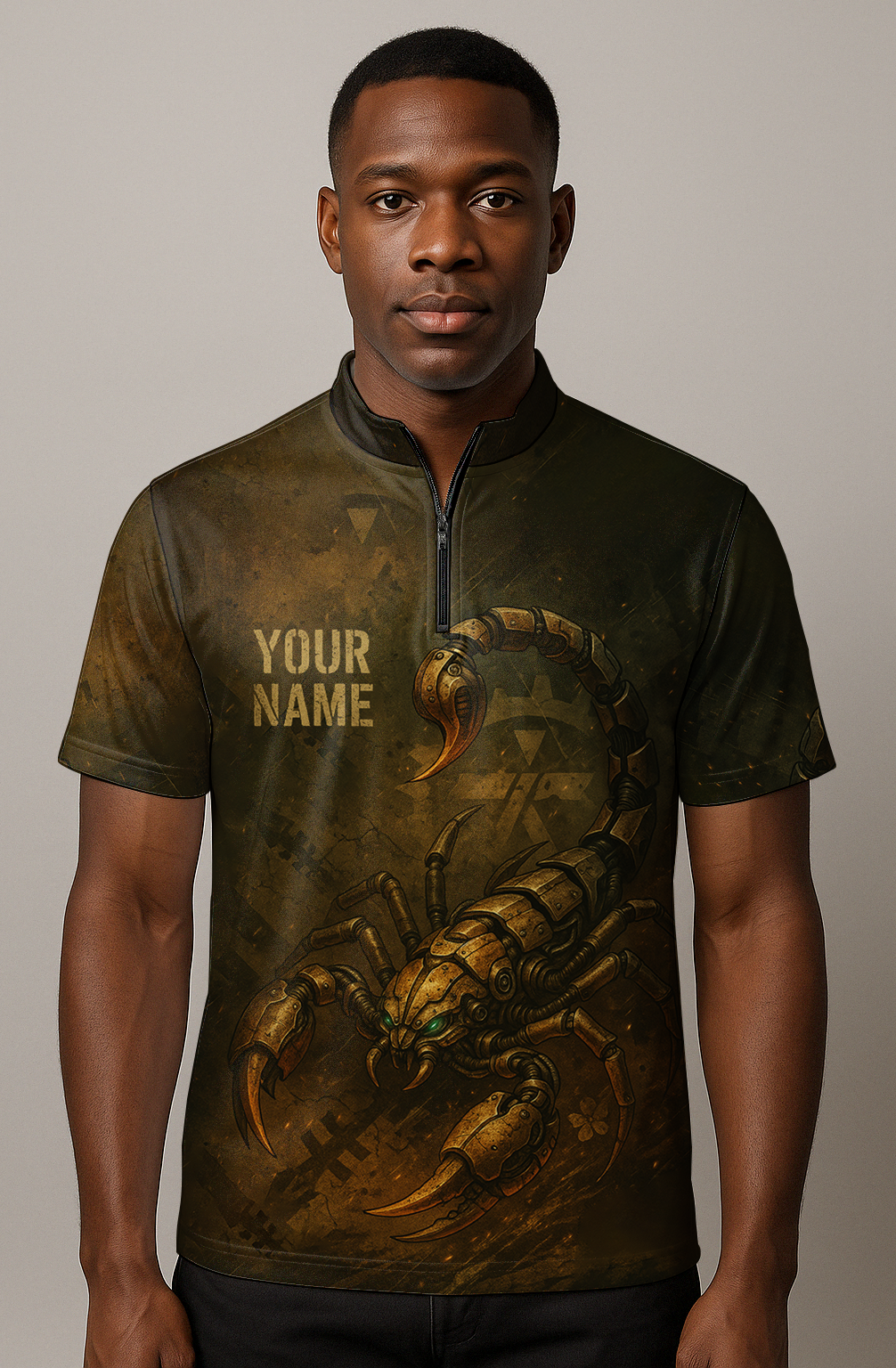 Steampunk Mechanical Scorpion Grunge Bowling Jersey
