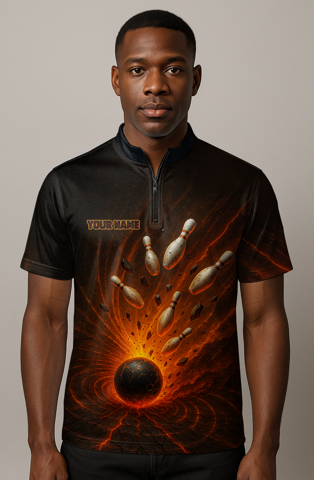 Fiery Impact Lava Explosion Bowling Jersey