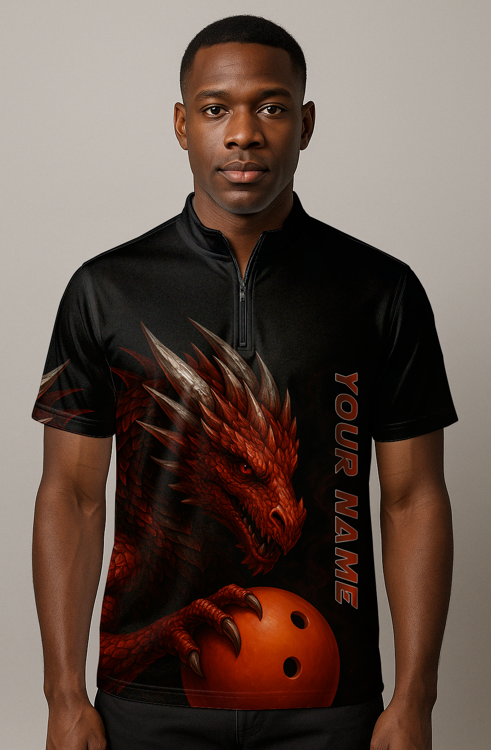 Mythic Dragon Holding Bowling Ball Bowling Jersey