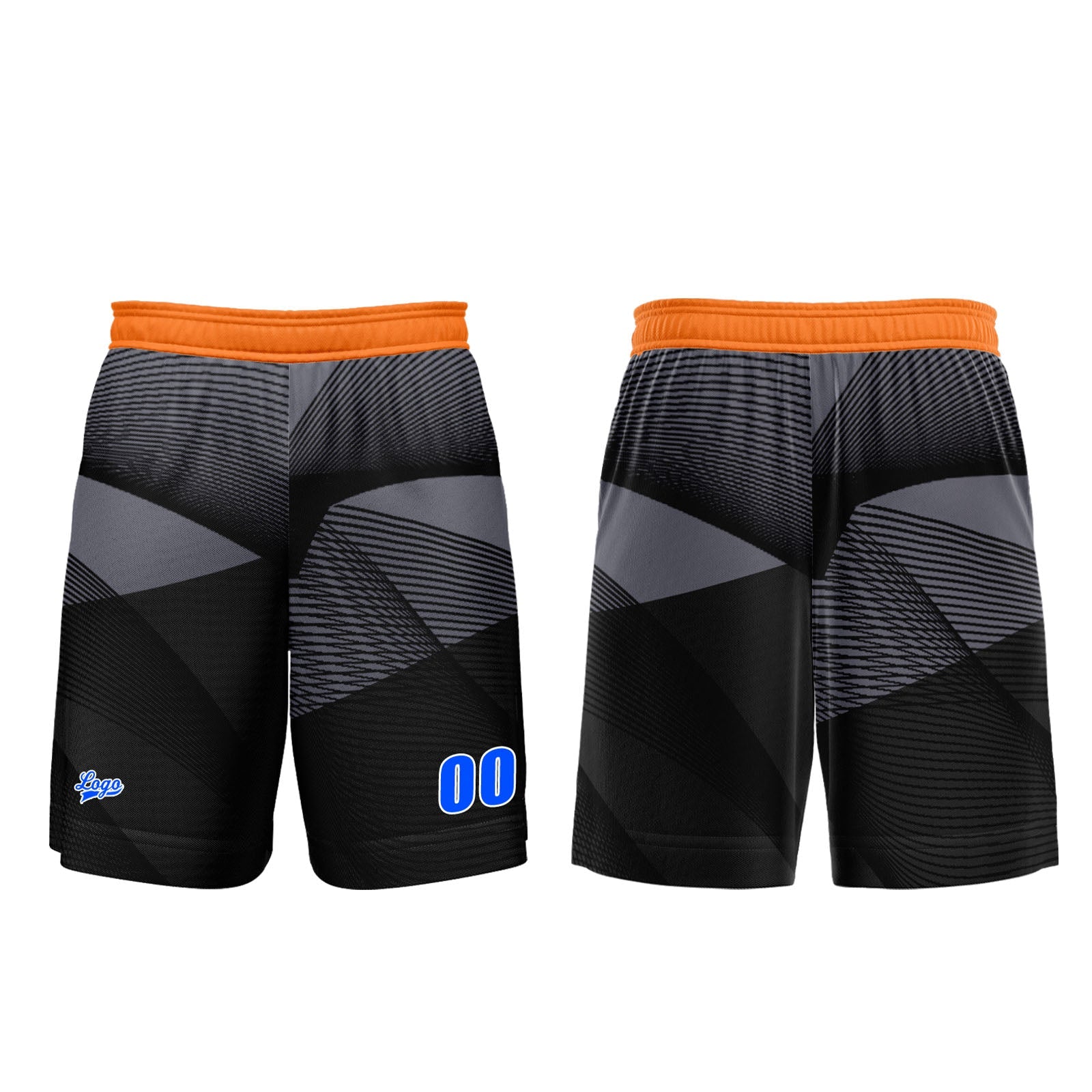 Custom Black Orange Basketball Jersey Uniform Suit Printed Your Logo Name Number