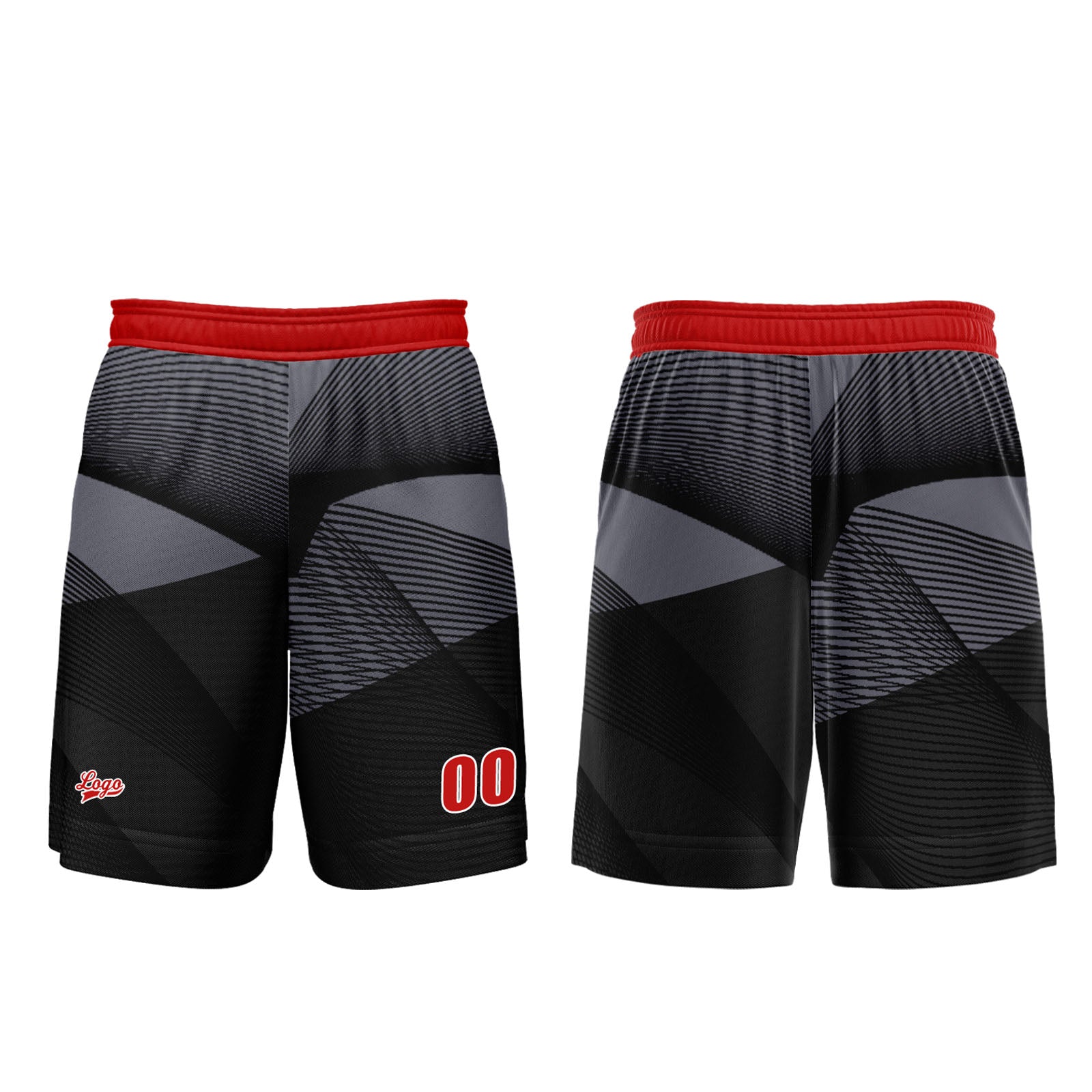 Custom Black Red Basketball Jersey Uniform Suit Printed Your Logo Name Number