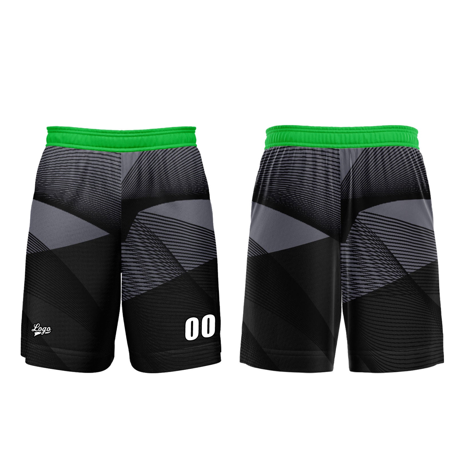 Custom Black Green Basketball Jersey Uniform Suit Printed Your Logo Name Number