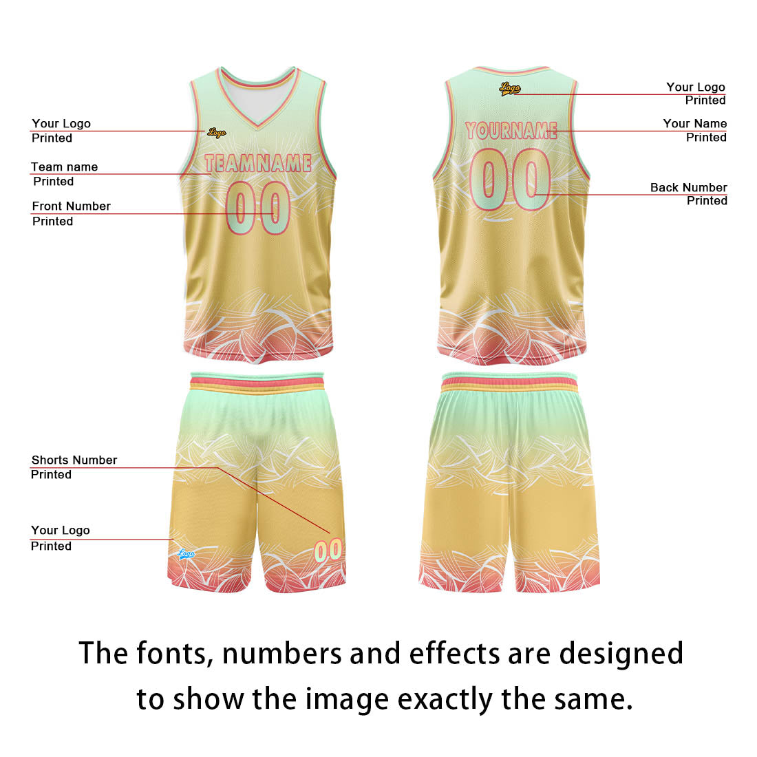 Custom Green Yellow Basketball Jersey Uniform Suit Printed Your Logo Name Number
