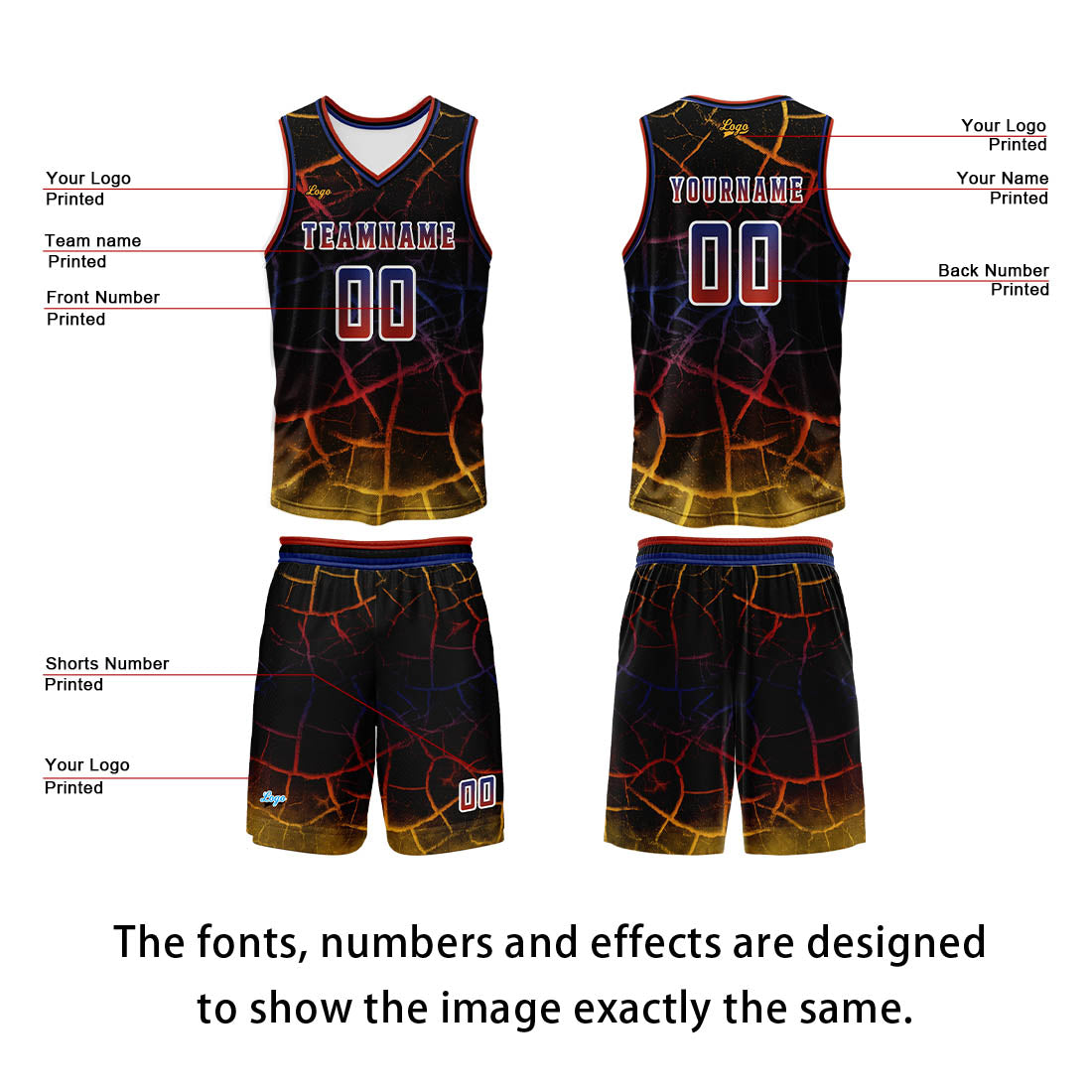 Custom Red Yellow Basketball Jersey Uniform Suit Printed Your Logo Name Number