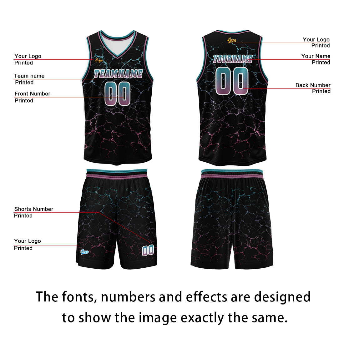 Custom Blue Powder Basketball Jersey Uniform Suit Printed Your Logo Name Number