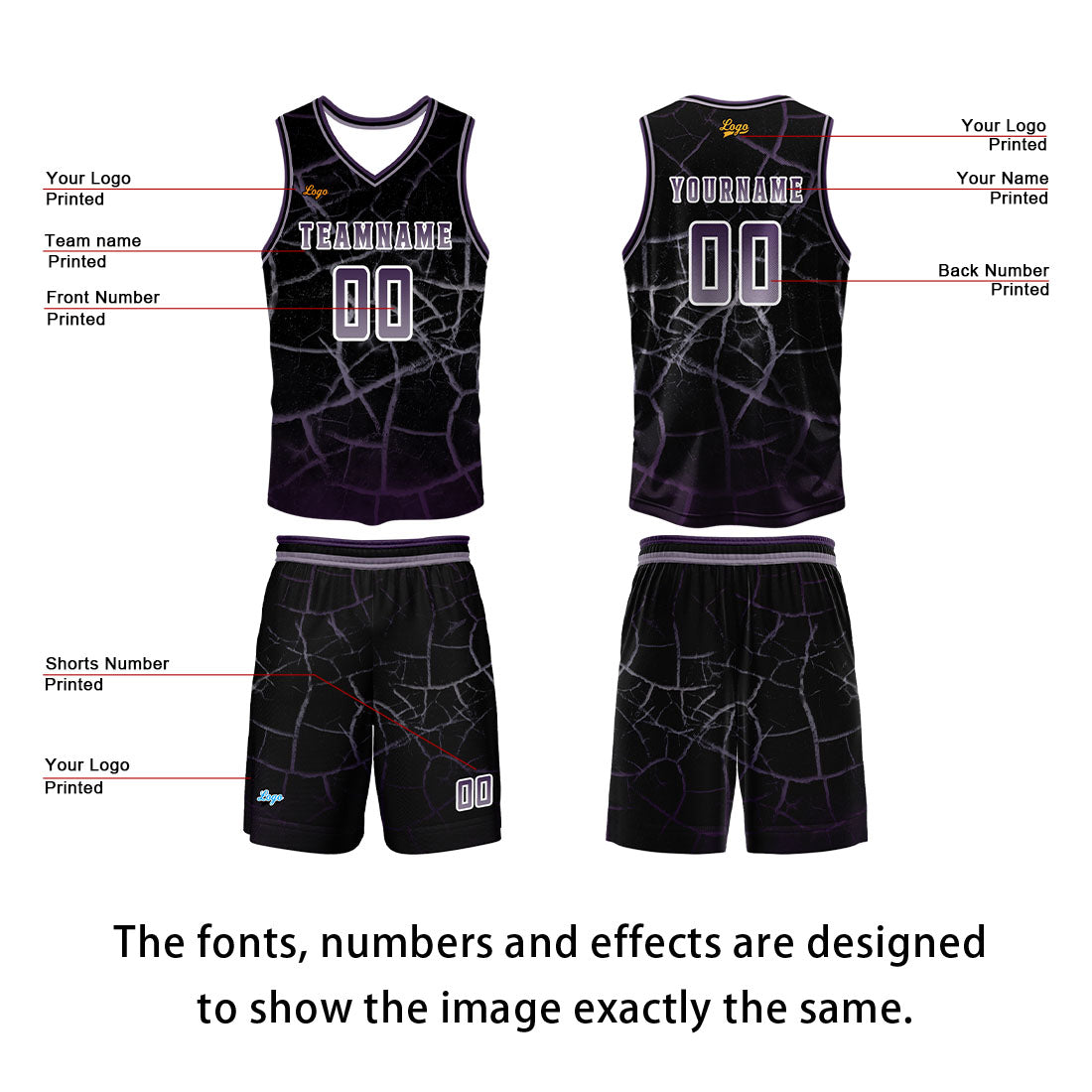 Custom Gray-violet Basketball Jersey Uniform Suit Printed Your Logo Name Number