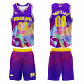 Custom Purple Basketball Jersey Uniform Suit Printed Your Logo Name Number