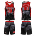 Custom Black Red Basketball Jersey Uniform Suit Printed Your Logo Name Number