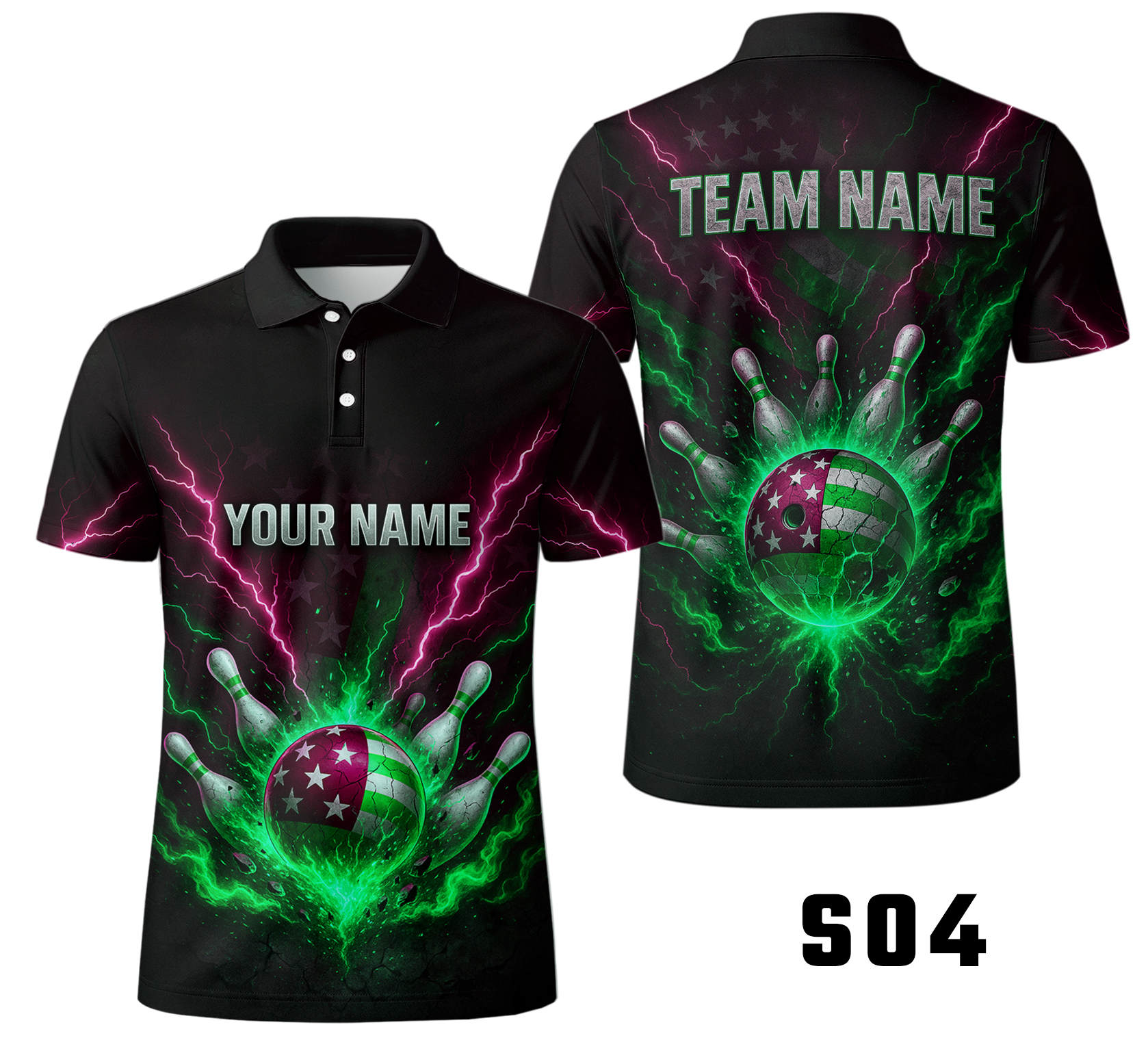 Patriotic Lightning Explosion Strike Bowling Jersey